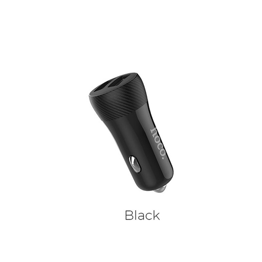 Hoco Z21 autní nabíječka (2xUSB port), LED indikátor stavu, 5V 2,4A, černá