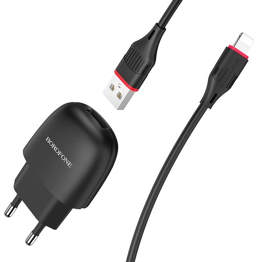 Borofone BA49A síťový nabíječka (lightning kabel), 5V 2,1A, černá