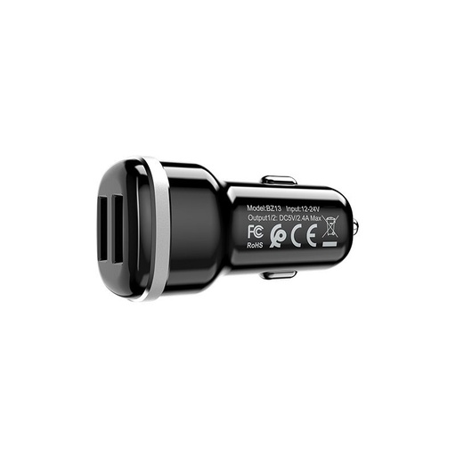 Borofone BZ13 autní nabíječka (2xUSB port), 5V 2,4A, černá