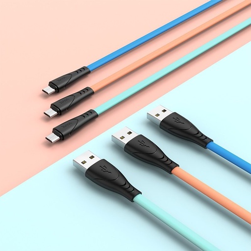 Hoco X42 microUSB kabel, silikonový, 1m, modrá
