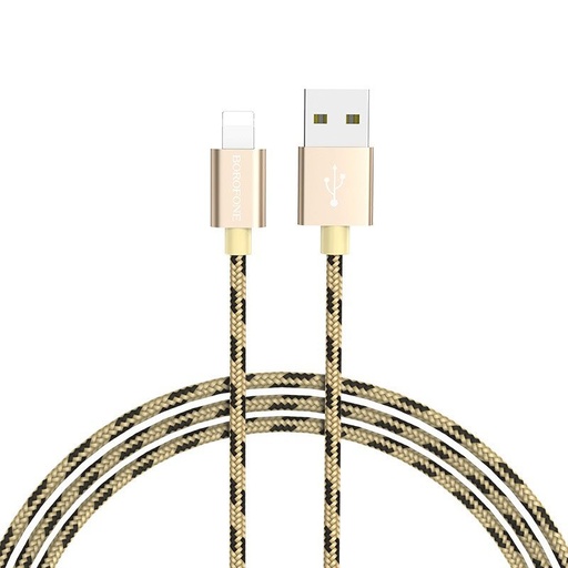 Borofone BX24 lightning kabel, látka, 1m, zlatá