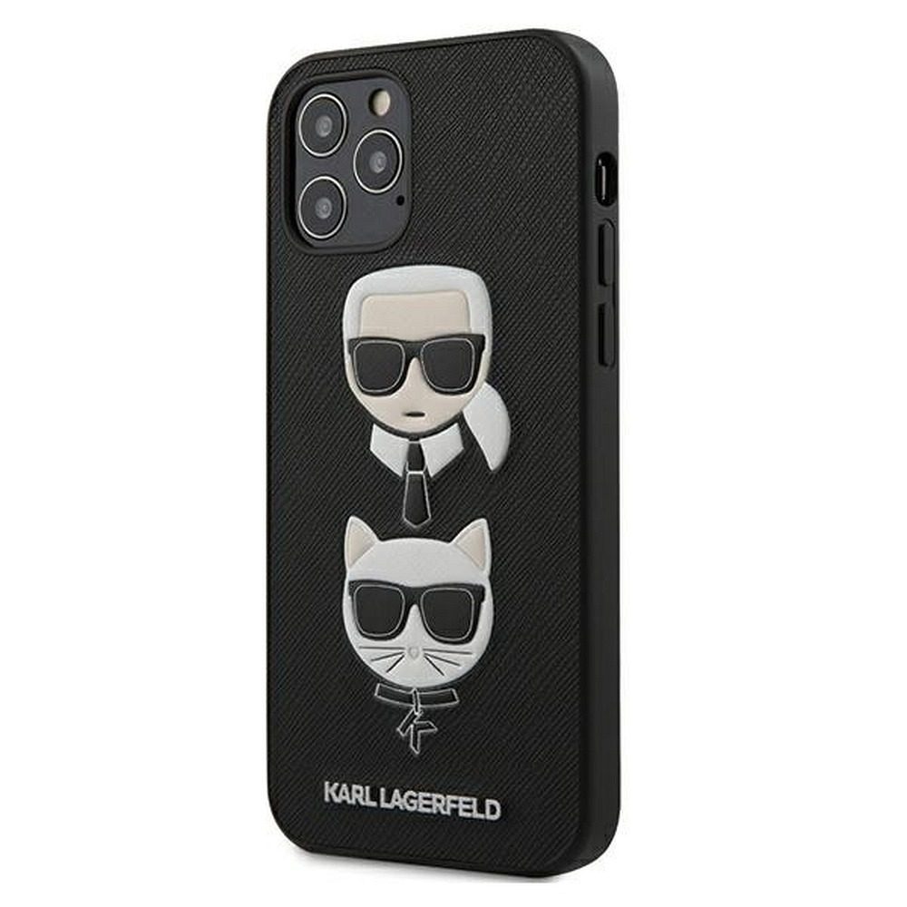 Apple iPhone 12 / iPhone 12 Pro Karl Lagerfeld faceplate prémium hátlap tok (Fekete - KLHCP12MSAKICKCBK)