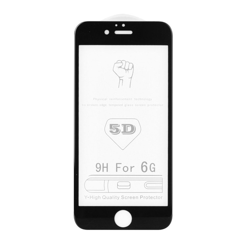 Apple iPhone 7/8/SE 2020/ SE 2022 5D Flexibilní tvrzené sklo celý na displej, průhledný (černá rámeček)