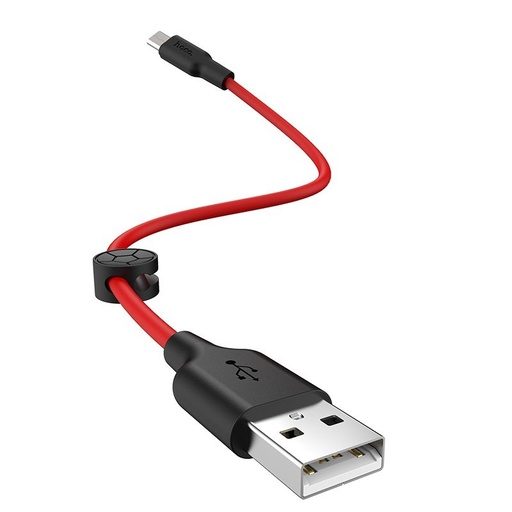 Hoco X21 Plus microUSB kabel, 3A, 0.25M, černá - červená