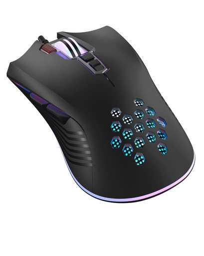 XO M3 drátový myš (Černá) – USB konektor, RGB osvětlení, „Wolf” design