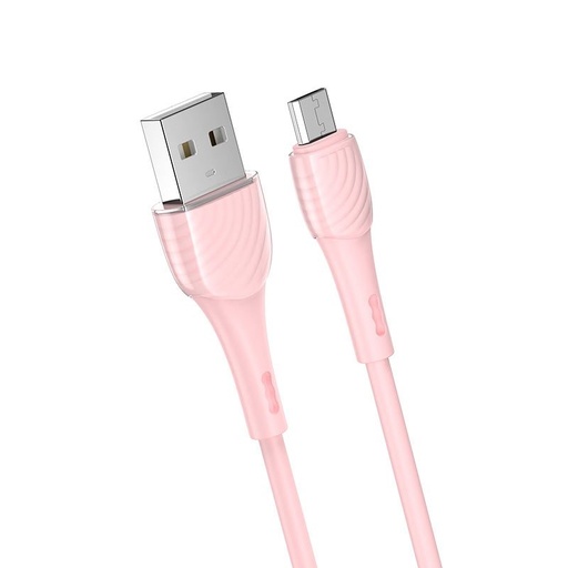 Hoco X49 microUSB kabel, 2.4A, 1M, růžová