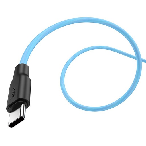 Hoco X21 Plus type-C kabel, 3A, 1M, fluorescenční, modrá