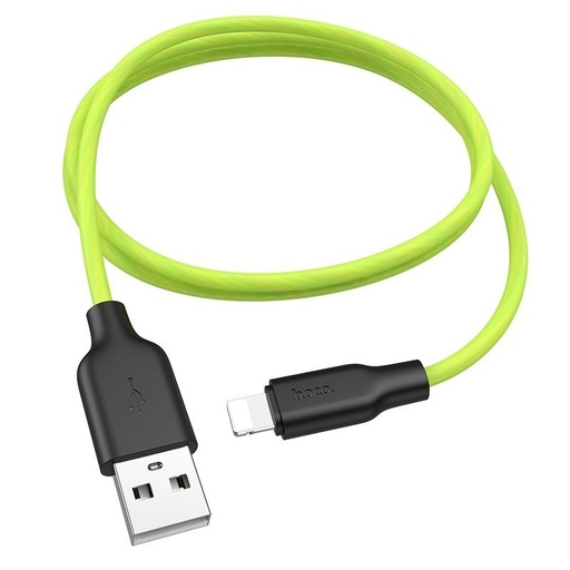 Hoco X21 Plus lightning kabel, fluorescenční, 1M, 2.4A, silikonový, zelená