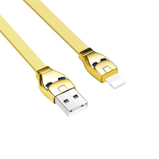 Hoco U14 lightning kabel, 2.4A, LED indikátor stavu, 1.2M, zlatá