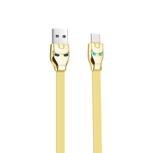 Hoco U14 type-C kabel, 2.4A, LED indikátor stavu, 1.2M, zlatá