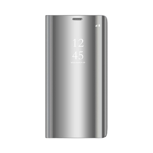 Samsung Galaxy A02s Průhledný view knížkové pouzdro (Stříbrná)