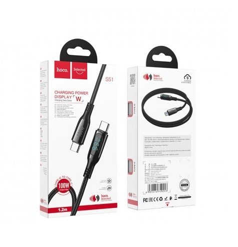 Hoco S51 type-C kabel (PD rychlonabíječka), 100W, černá