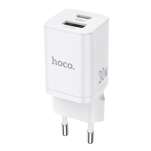 Hoco N13 síťový rychlonabíjecí (QC, PD), PD 30W + QC 3.0, bílá