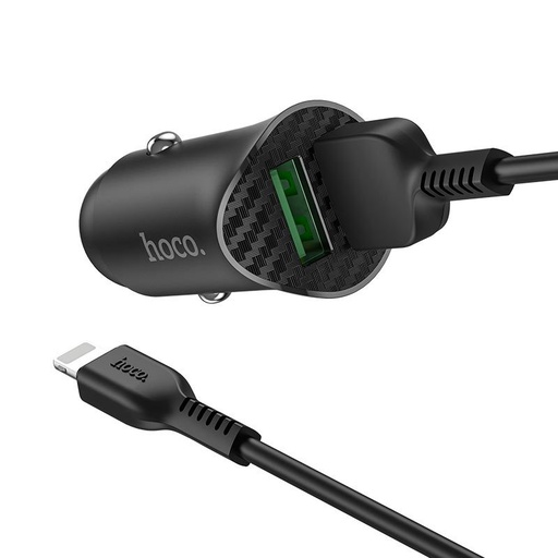 Hoco Z39 autní rychlonabíječka (2USB port, lightning kabel), 1m délka kabelu, USB 3.0 max. 18W, černá