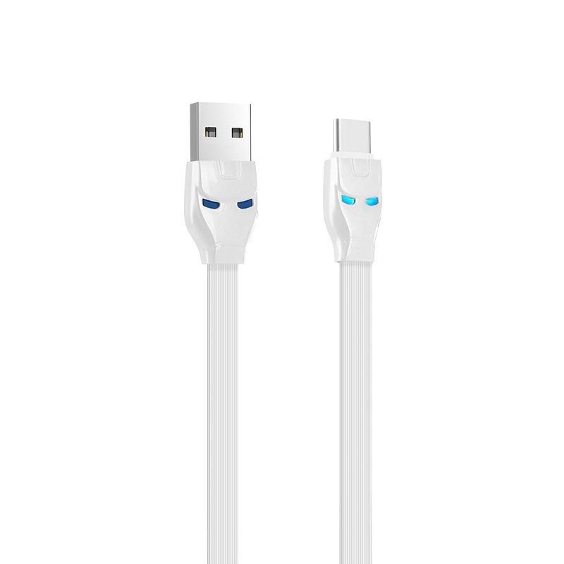 Hoco U14 type-C kábel, 2.4A, LED állapotjelző, 1.2M, fehér