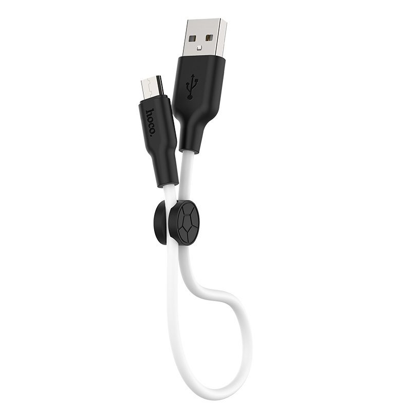Hoco X21 Plus microUSB kábel, 3A, 0.25M, fekete - fehér