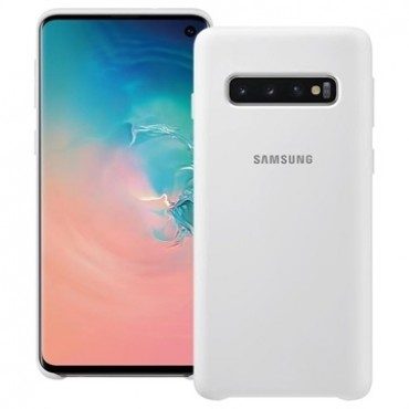 Samsung Galaxy S10 silicone cover tovární zadní kryt, bílá