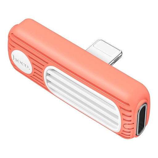 Hoco LS29 lightning rozbočovač (lightning audio+lightning nabíječka port), 2A, oranžová