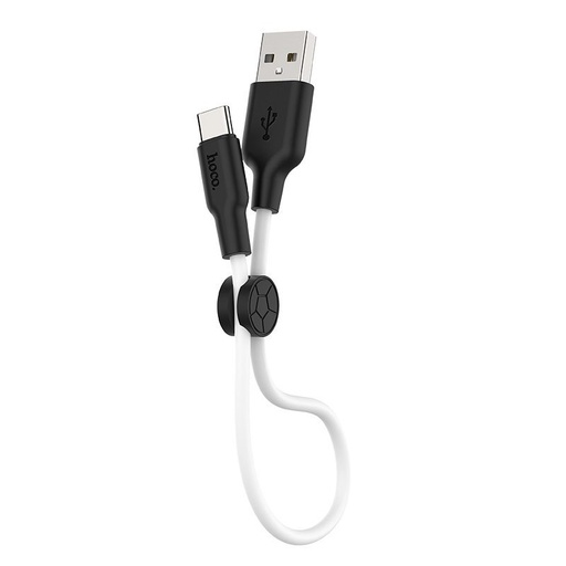Hoco X21 Plus type-C kabel, fluorescenční, 0.25M, 2.4A, silikonový, černá - bílá
