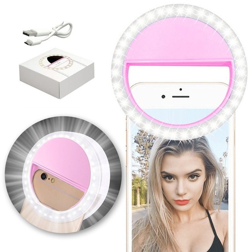 selfie LED světlo, růžová