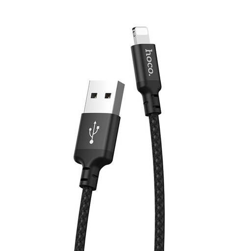 Hoco X14 lightning kabel, látka, 2.4A, černá