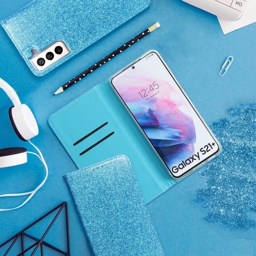 Samsung Galaxy A12 Forcell Shining knížkové pouzdro, (Světle modrá)