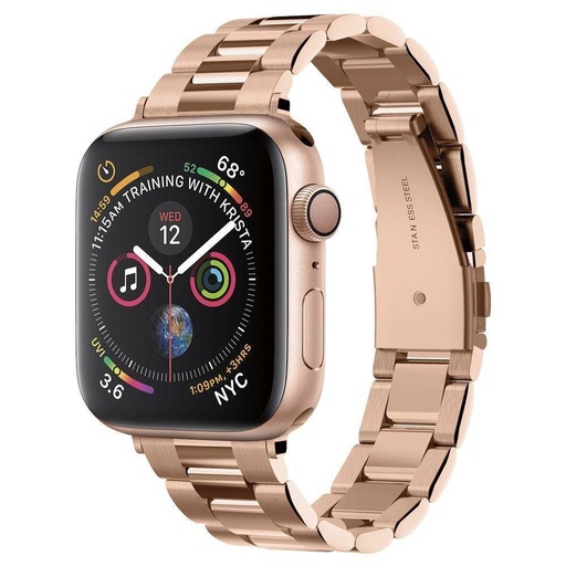 Apple Watch Series 1/2/3/4/5/6(38/40mm) Spigen modern fit nerezový ocel řemínek, růžové zlato