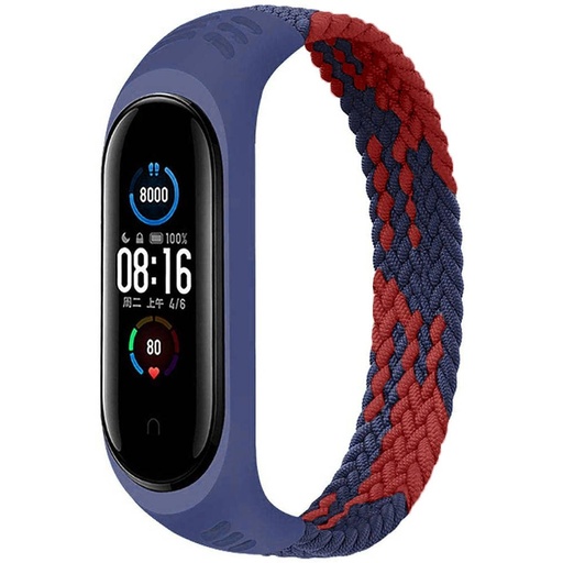 Xiaomi Mi Band 3/4/5/6 nylon řemínek, azurová/červená