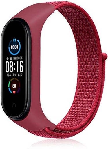 Xiaomi Mi Band 3/4/5/6 nylon řemínek, vínová