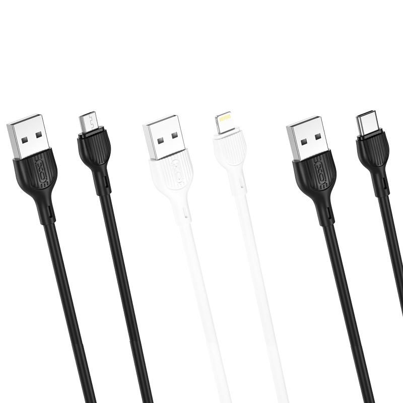 XO NB200 Lightning adatkábel (Fekete) – 1 m, 2.1A