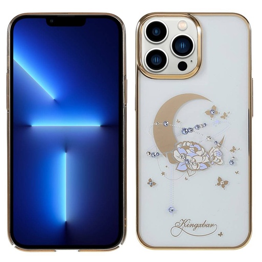Apple iPhone 13 Pro Max Kingxbar moon series Swarovski s kamínky zadní kryt (Zlatá)
