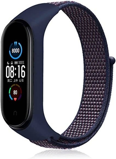 Xiaomi Mi Band 3/4/5/6 nylon řemínek, azurová
