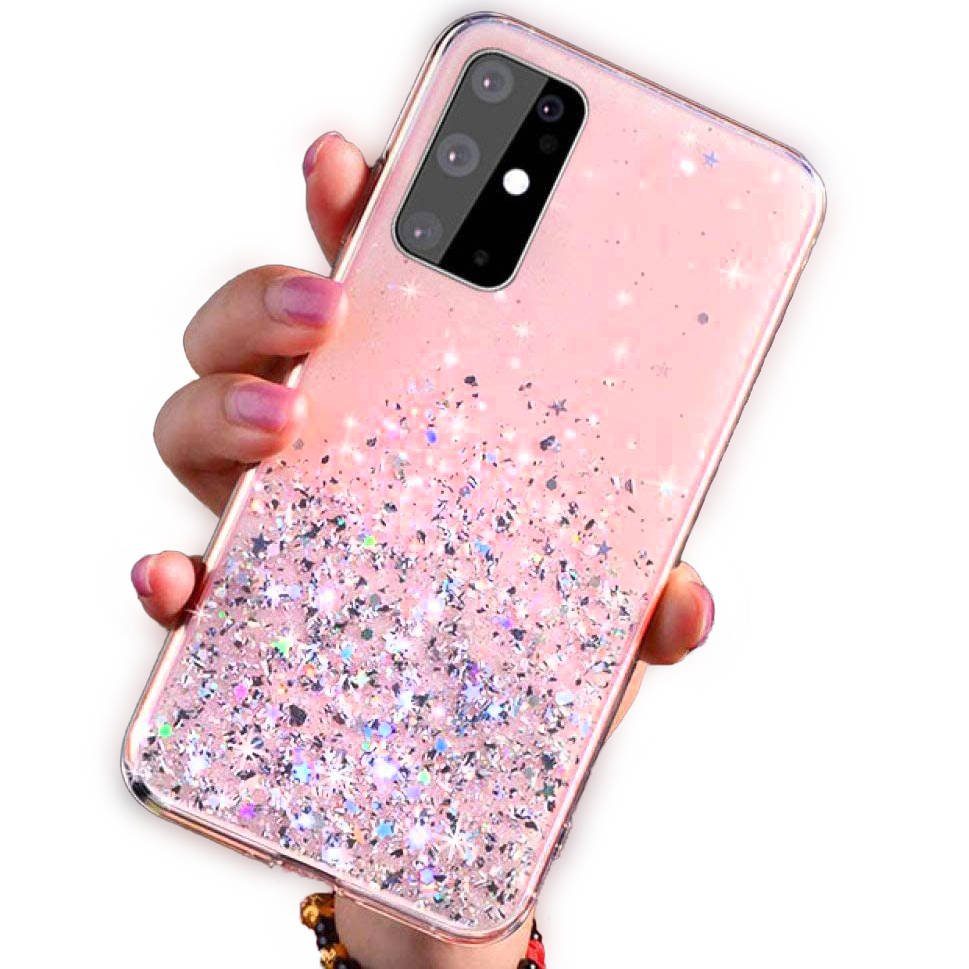 Xiaomi Redmi Note 10 Pro/Redmi Note 10 Pro Max sequins glue glitter csillogós szilikon hátlap tok, rózsaszín