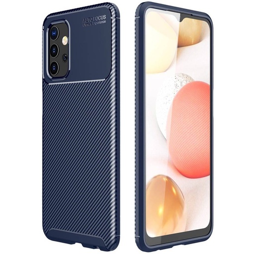 Samsung Galaxy A32 5G carbon fiber silikonový zadní kryt, (Modrá)