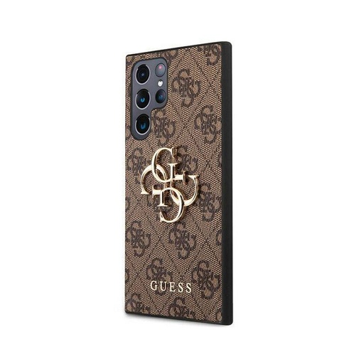 Samsung Galaxy S22 Ultra Guess PU 4G Metal Logo pouzdro (Hnědá) - GUHCS22L4GMGBR