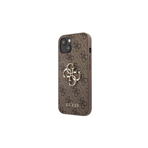 Apple iPhone 13 Guess PU 4G Metal Logo pouzdro (Hnědá) - GUHCP13M4GMGBR