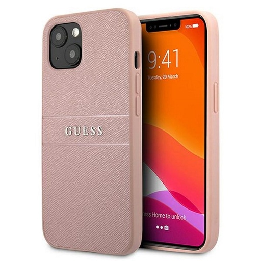 Apple iPhone 13 Guess PU Leather Saffiano pouzdro (Růžová) - GUHCP13MPSASBPI