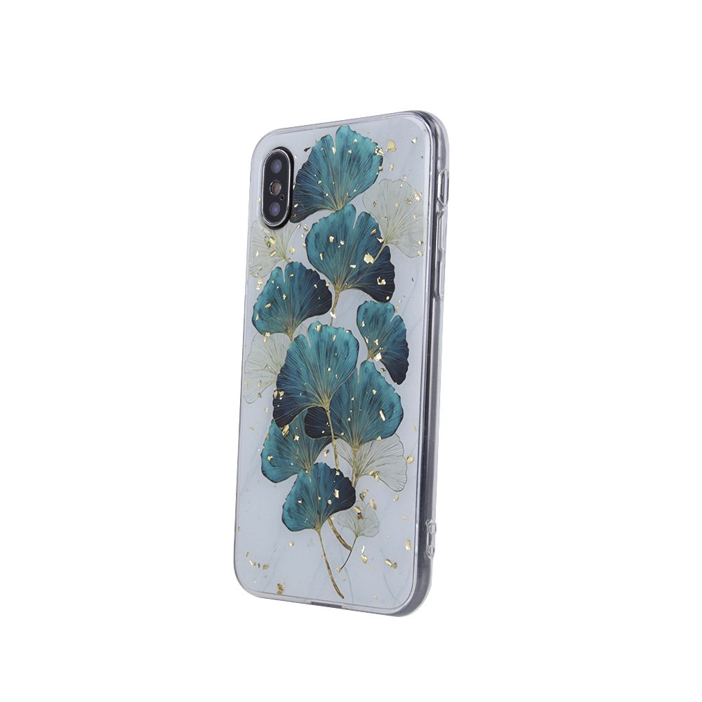 Apple iPhone 12 / iPhone 12 Pro gold glam hátlap tok (Levelek)