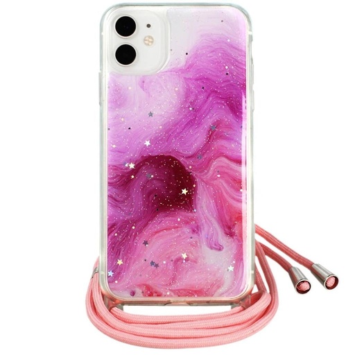 Apple iPhone 12/12 Pro na krk závěsný glitter zadní kryt (Růžová)