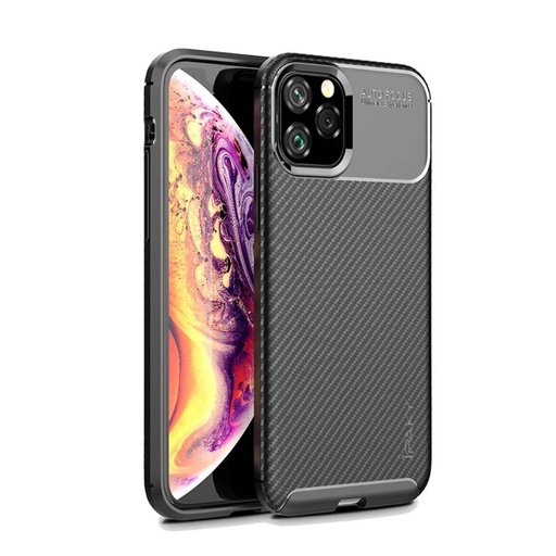 Apple iPhone 11 carbon fiber silikonový zadní kryt (Černá)