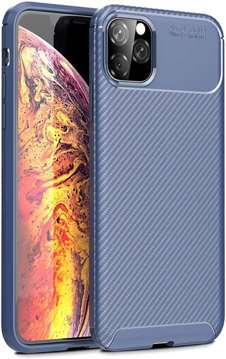 Apple iPhone 12/12 Pro carbon fiber silikonový zadní kryt (Modrá)