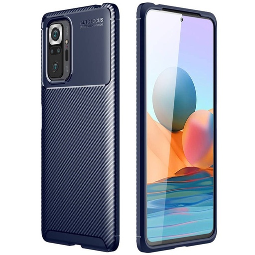 Xiaomi Redmi Note 10 Pro/Redmi Note 10 Pro Max carbon fiber silikonový zadní kryt, (Modrá)