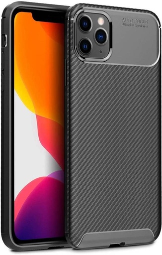 Apple iPhone 12/12 Pro carbon fiber silikonový zadní kryt (Černá)