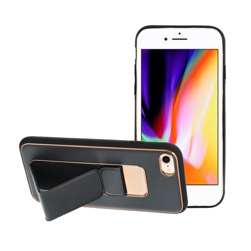 Apple iPhone 7/8/SE 2020/ SE 2022 kůže ochranné pouzdro výsuvný se stojanem, magnetický držák do auta kompatibilní (Černá)