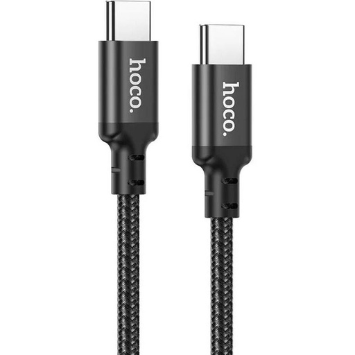 Hoco X14 type-C kabel (PD rychlonabíječka), 1m, Type-C-Type-C 3,0A, 60W bílá silikonový nabíjecí kabel, černá