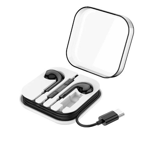 Hoco M1 Max headset (type-c), vezetékes fülhallgató Type-C csatlakozóval és mikrofonnal, fekete