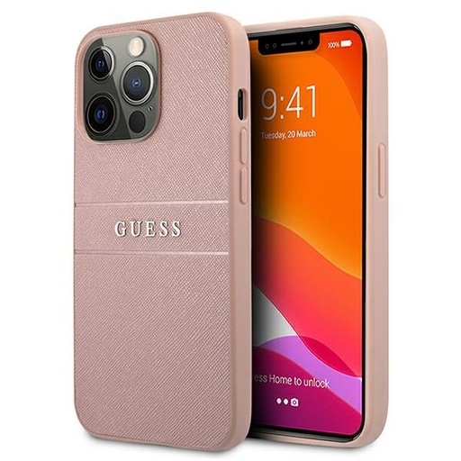 Apple iPhone 13 mini Guess PU Leather Saffiano pouzdro (Růžová) - GUHCP13SPSASBPI