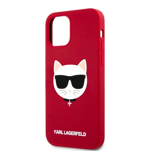 Apple iPhone 12 Pro Max (Červená) Karl Lagerfeld Choupette Head pouzdro - KLHCP12LSLCHRE