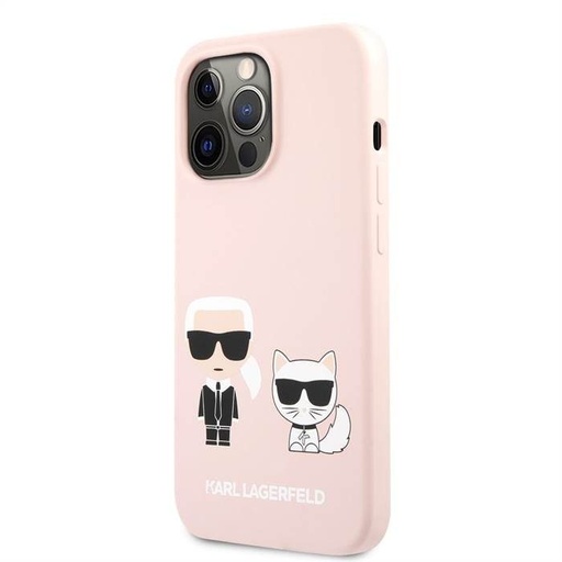 Apple iPhone 13 Pro Karl Lagerfeld Karl and Choupette Liquid Silicone pouzdro (Růžová - KLHCP13LSSKCI)