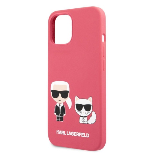 Apple iPhone 13 Karl Lagerfeld & Choupette tekutý silikonové pouzdro (Červená) – KLHCP13MSSKCP